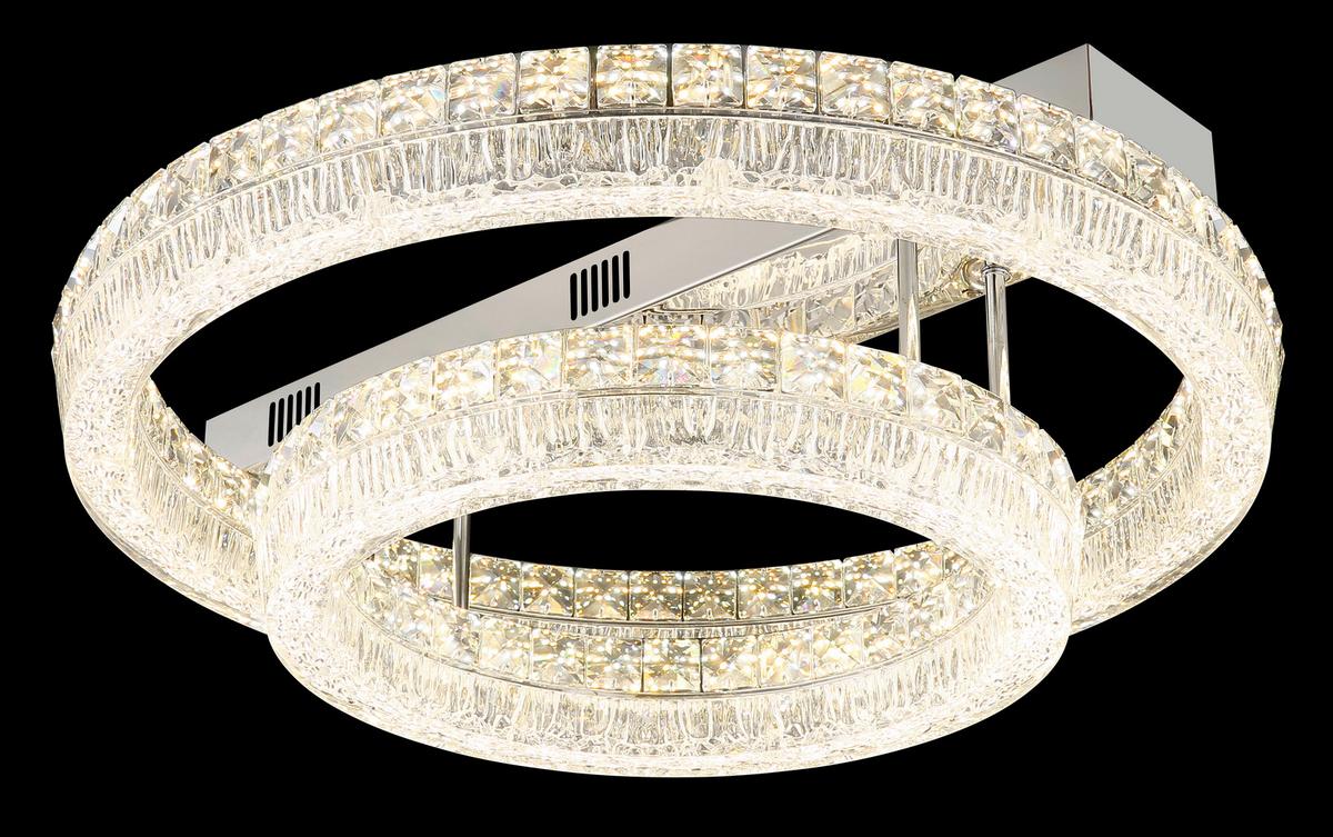 LED-Deckenleuchte Memory-Funktion - Klar/Chromfarben, KONVENTIONELL, Glas/Kunststoff (60/19,5cm) - Globo