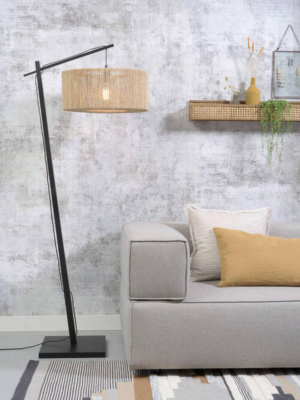 Stehleuchte Iguazu/F/Ad/B/5022/N - Schwarz/Naturfarben, Trend (50/165/207cm) - Good & Mojo