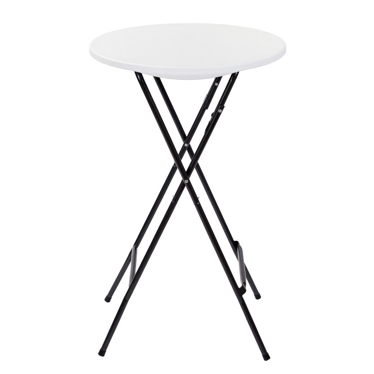 Stehtisch Mufaro - Schwarz/Weiß, Basics, Kunststoff/Metall (60/60/107cm) - Gardenson