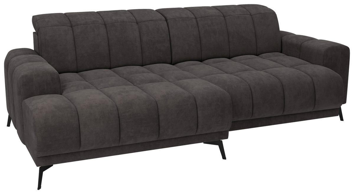 Rohová sedačka LAYA, levá, tmavě hnědá tkanina MEMPHIS - tmavě hnědá, Moderní, textil (155/250cm) - Premium Living