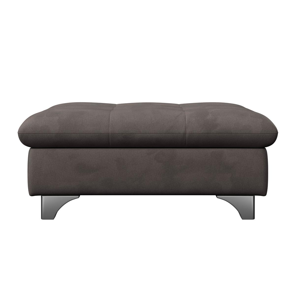 Hocker Gemini Braun, B: 108cm - Chromfarben/Graubraun, KONVENTIONELL, Textil (108/46/108cm)