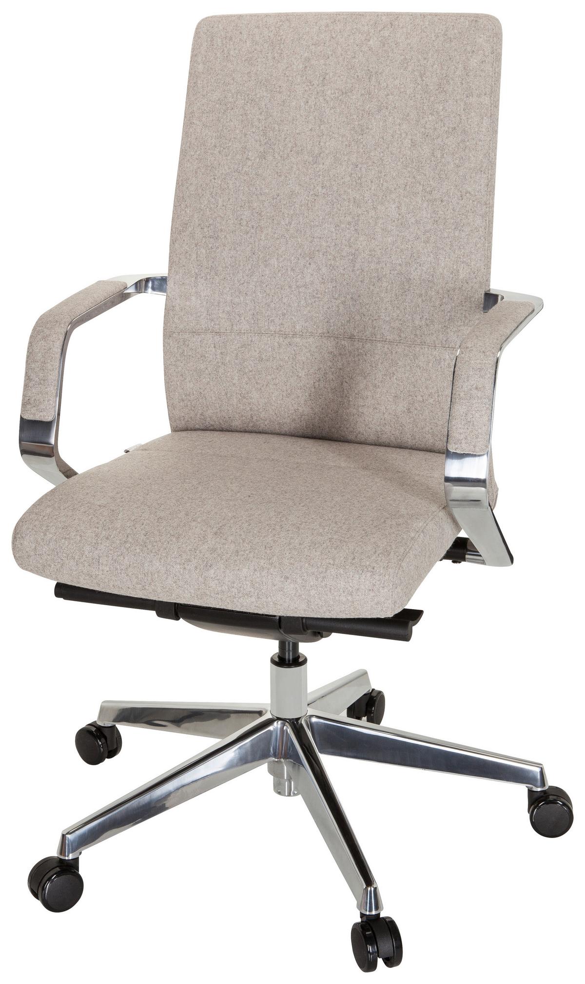 Drehstuhl Bessona Beige - Beige/Silberfarben, MODERN, Kunststoff/Textil (60/105/60cm) - MID.YOU