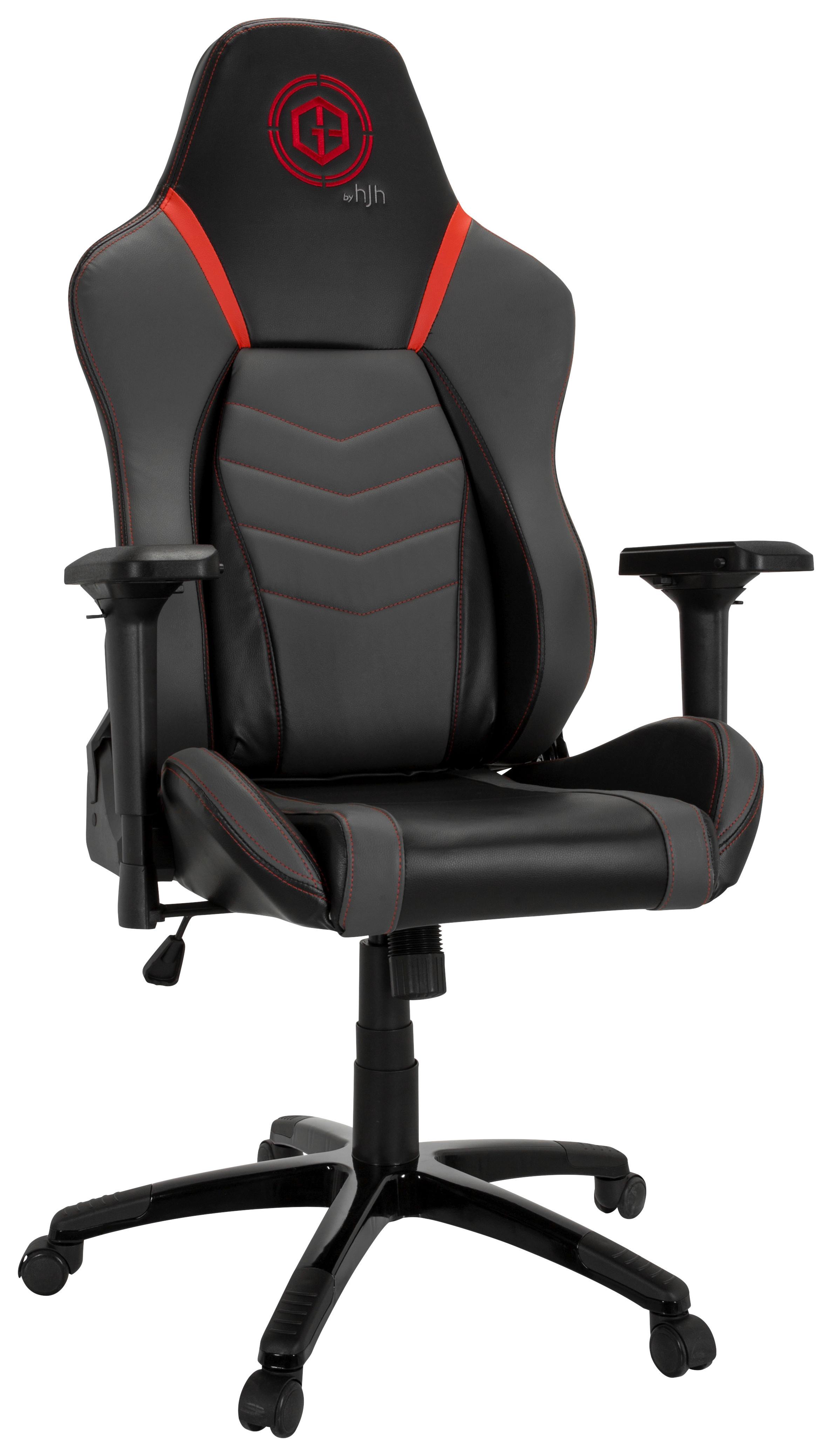 Gamingstuhl Gamebreaker Polarys I Grau/rot/schwarz - Rot/Schwarz, MODERN, Kunststoff/Textil (74/133/62cm) - MID.YOU