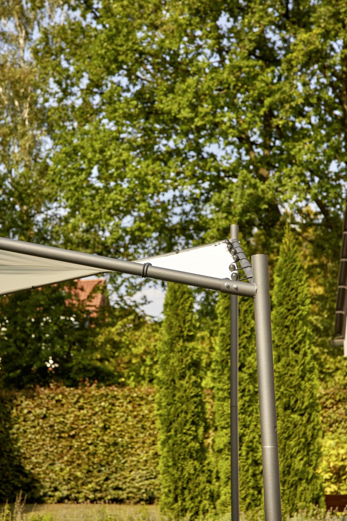 Pavillon Berlino 300x300 cm - Anthrazit/Hellgrau, KONVENTIONELL, Textil/Metall (300/209/300cm) - Siena Garden