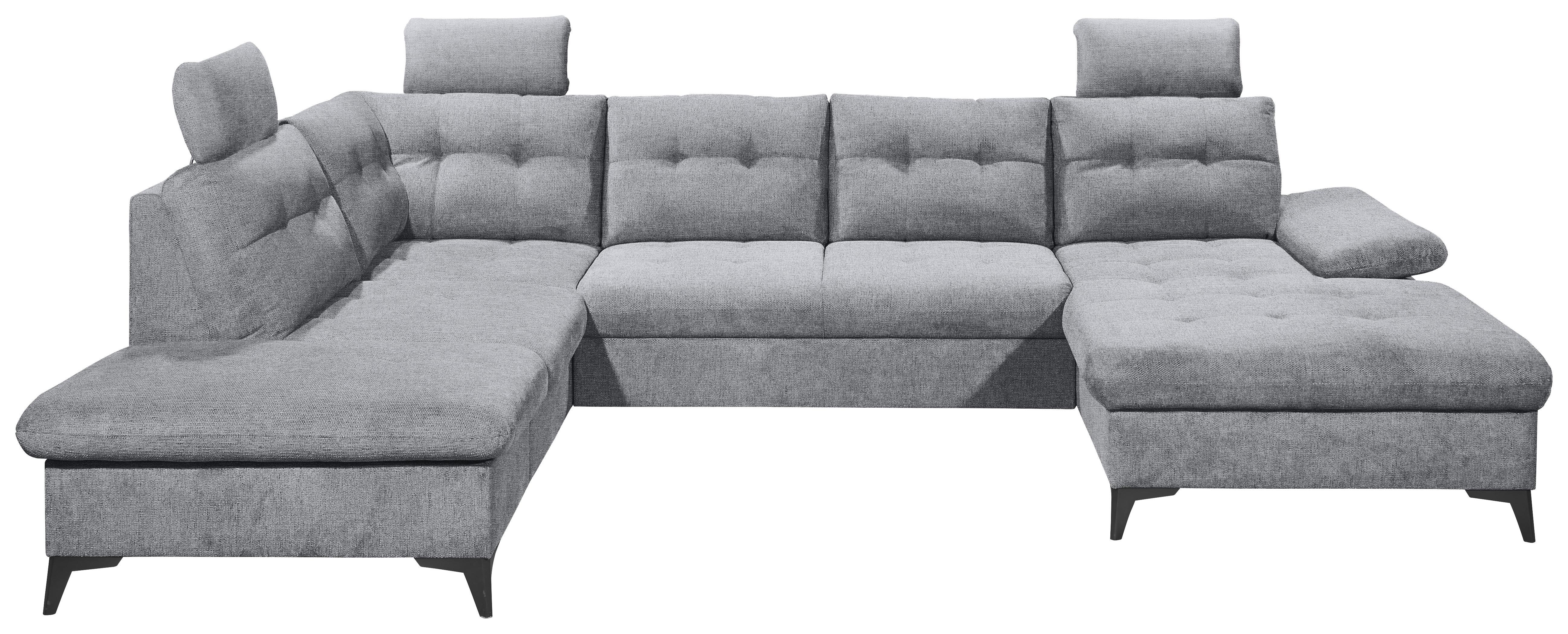 Sedací souprava DURBAN U, levá, šedá - šedá/černá, Konvenční, textil/plast (218/324/170cm) - MID.YOU