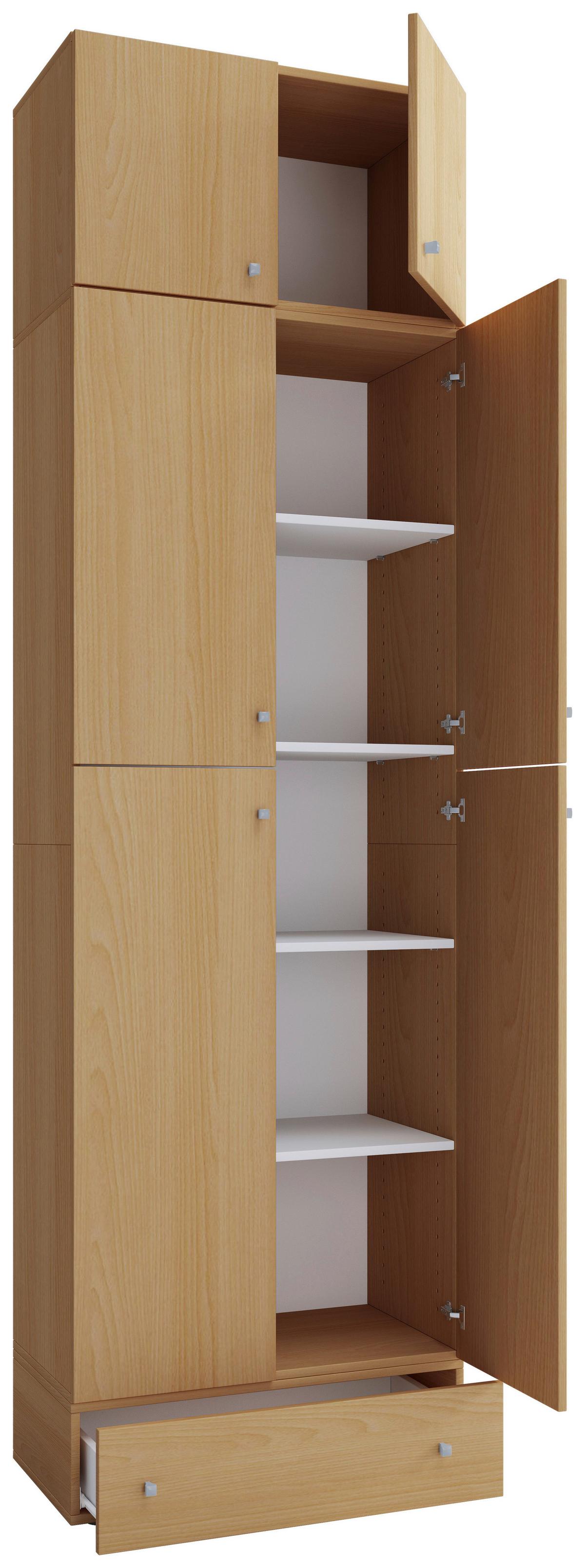 Schuhschrank Lona XXL Buche Dekor B: 70 cm - Buchefarben/Schwarz, KONVENTIONELL, Holzwerkstoff (70/240/39cm) - MID.YOU