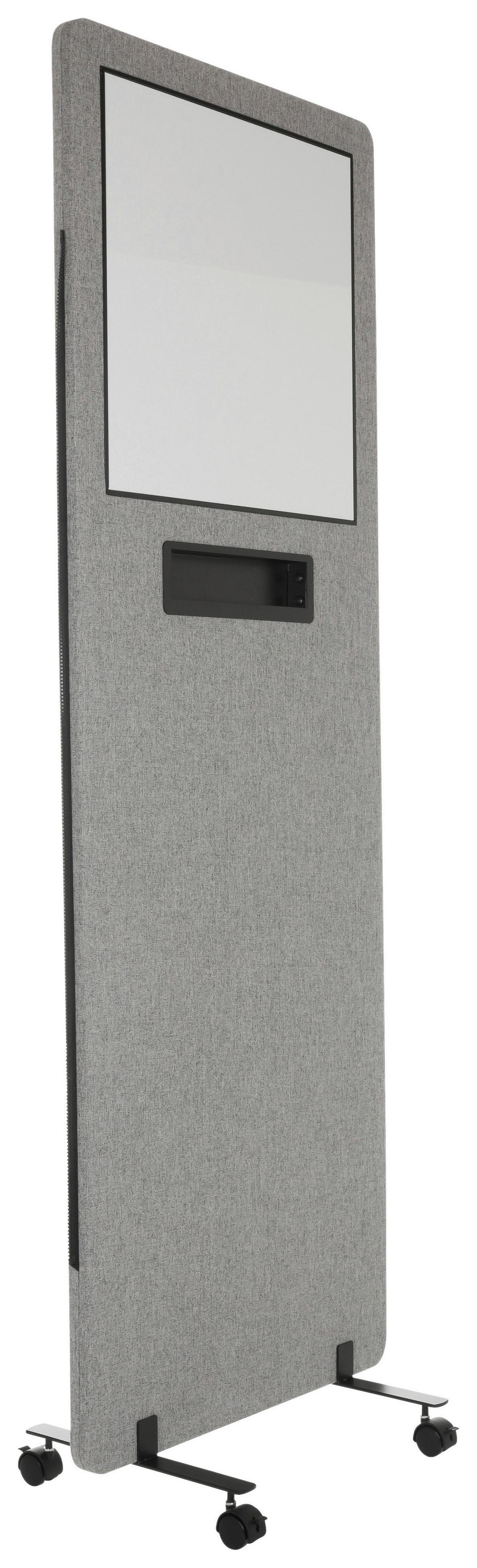 Trennwand Flexmiut Wb - Klar/Hellgrau, Basics, Kunststoff/Textil (60/177/3cm) - MID.YOU