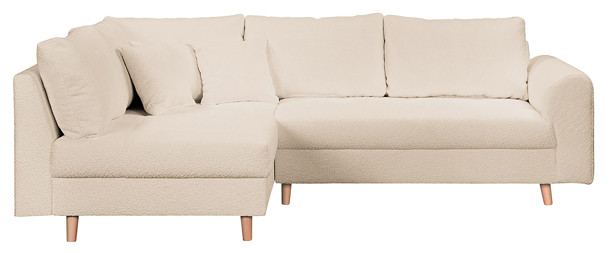 Ecksofa Ariella Weiß S: 161x231 cm - Naturfarben/Weiß, Design, Textil (161/231cm) - Livetastic