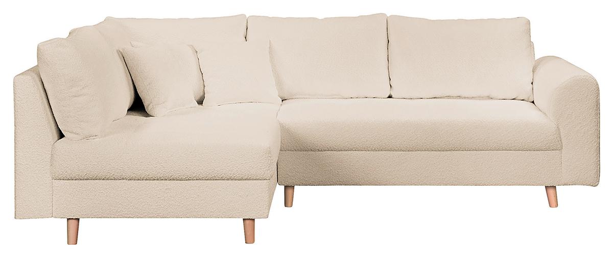 Ecksofa Ariella Weiß S: 161x231 cm - Naturfarben/Weiß, Design, Textil (161/231cm) - Livetastic