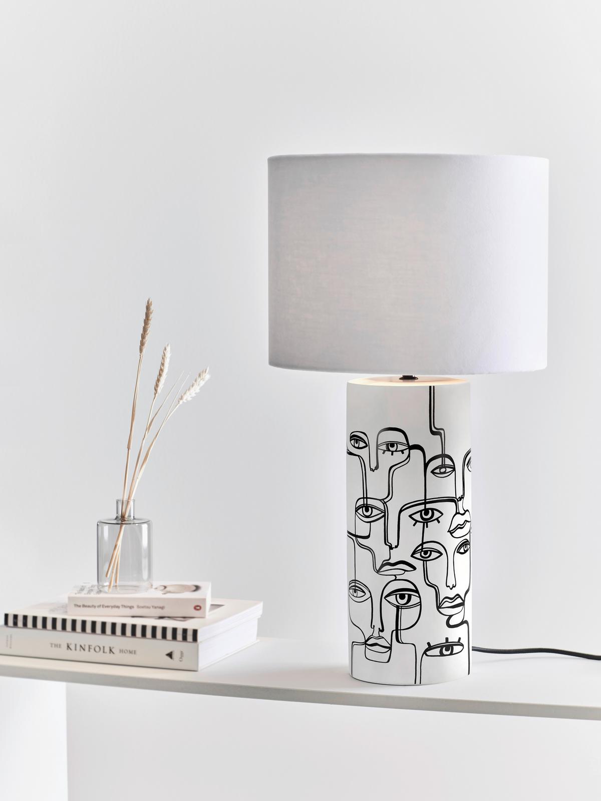 Tischleuchte Family - Schwarz/Weiß, Basics, Keramik/Textil (34/61,5cm) - Markslöjd