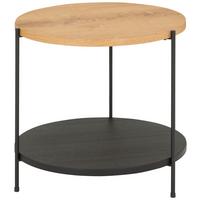 Dohányzóasztal Rondo1 50/50cm - natúr színű/fekete, Modern, faalapú anyag/fa (50/50/50cm)