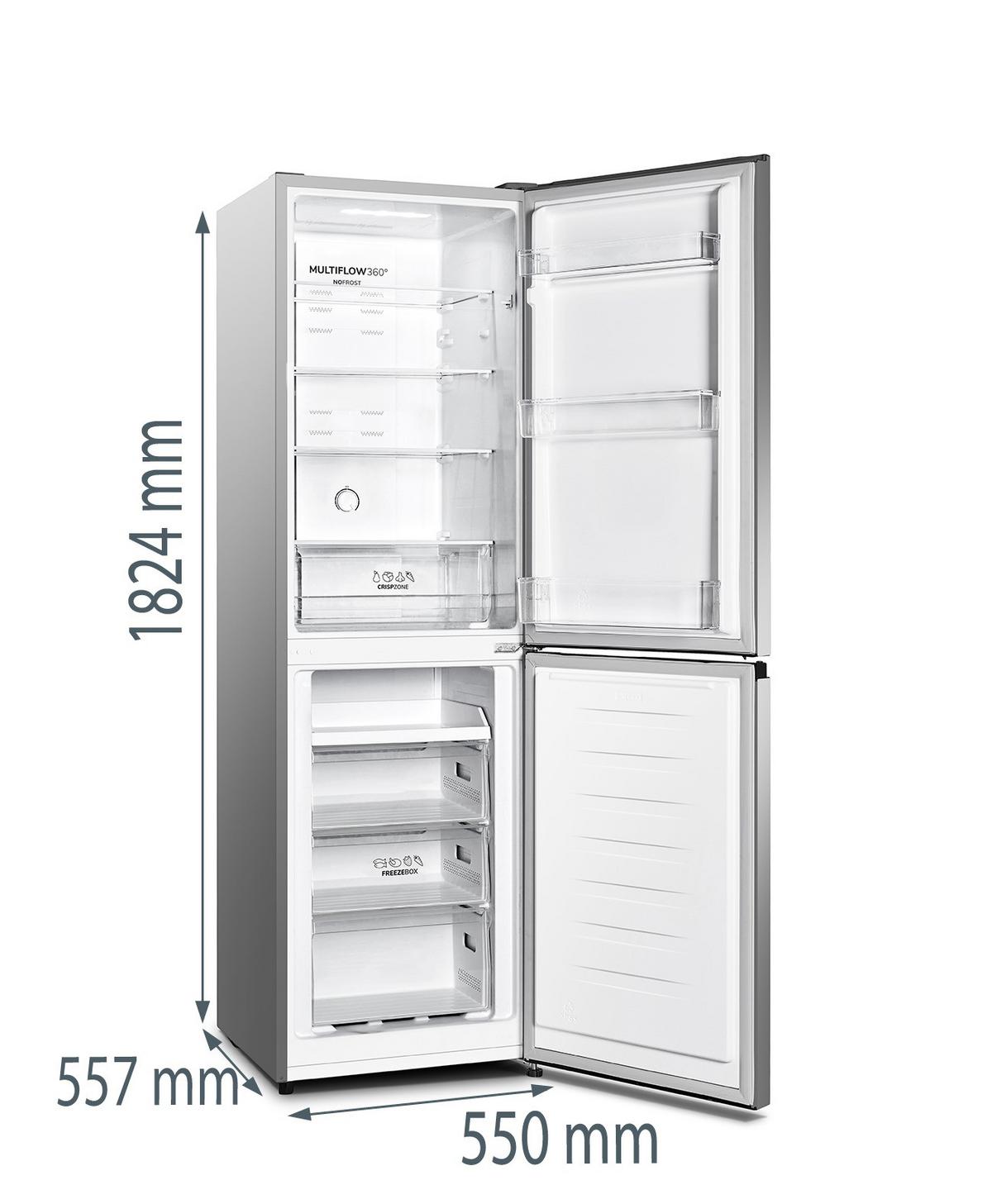 Kühl-Gefrier-Kombination Nrk418dcs4 - Edelstahlfarben, MODERN, Glas/Kunststoff (55/182,4/55,7cm) - Gorenje