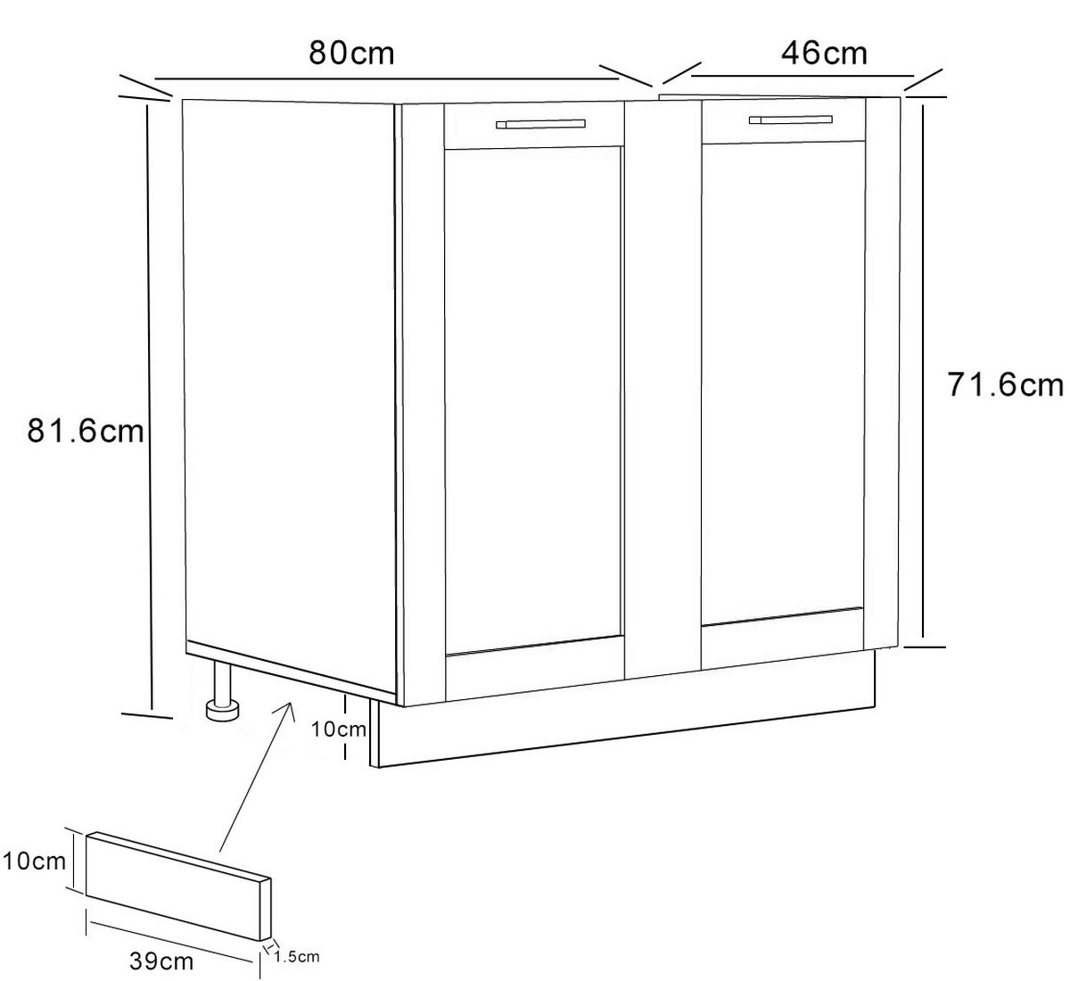 Spülenunterschrank Colura - Weiß, Trend, Holzwerkstoff/Kunststoff (80/82/46cm) - MID.YOU