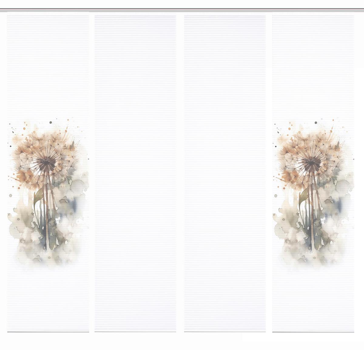 Flächenvorhang Amarande 4er Set - Hellgrau/Naturfarben, Natur, Textil (60/245cm)