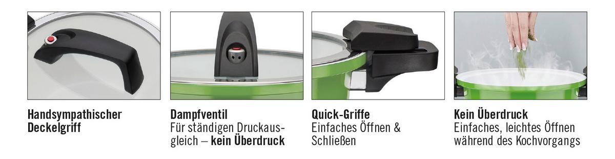 Kochtopf 4 l Aluminium, hellgrün - Hellgrün, Basics, Metall (24/10cm) - GSW