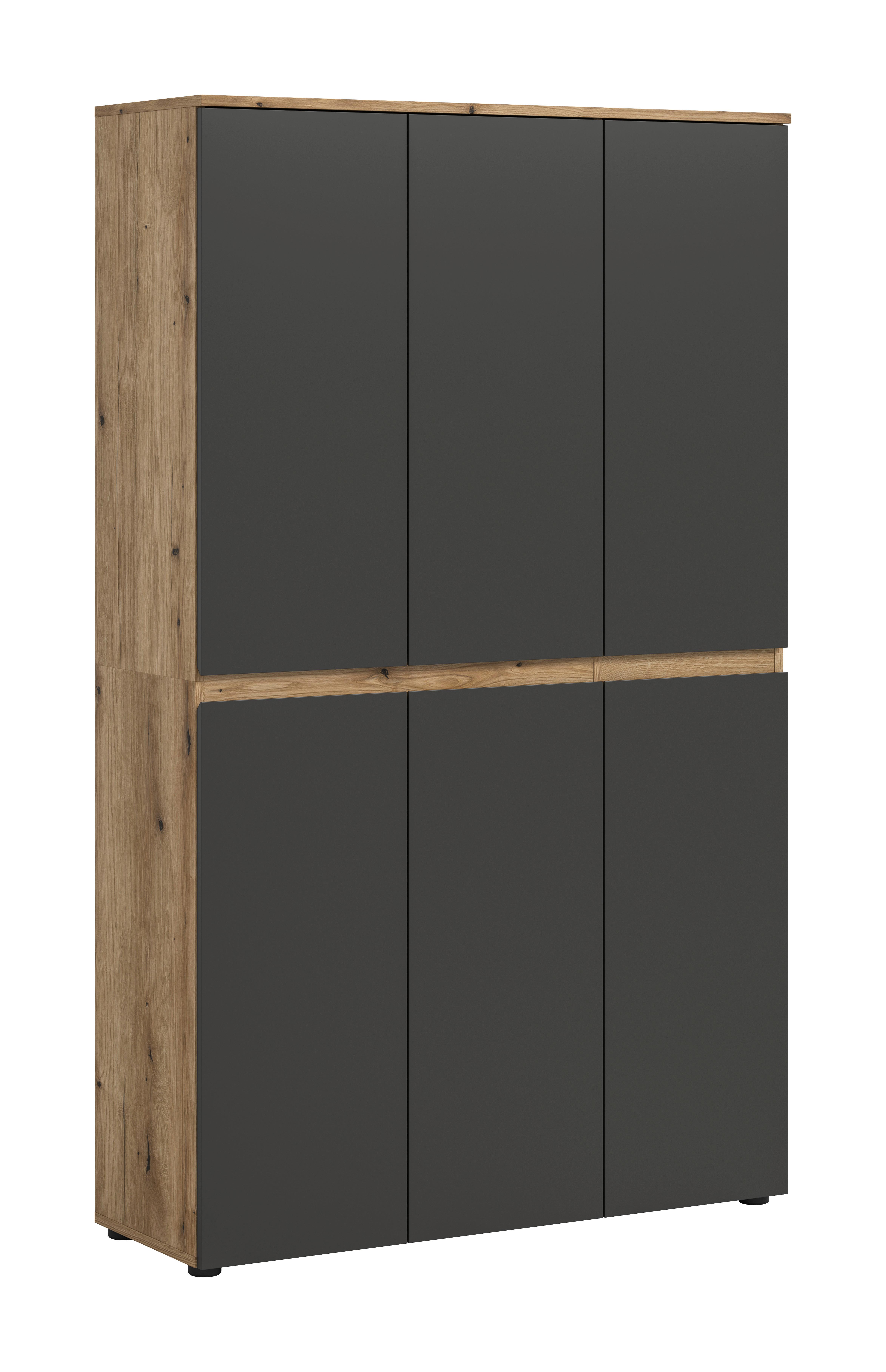Garderobenschrank Scarpa Anthrazit/eichefarben B: 105cm - Eichefarben/Anthrazit, Design, Holzwerkstoff (105/175/37cm) - Livetastic