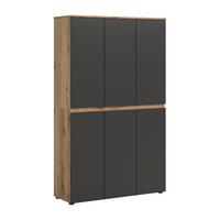 Garderobenschrank Scarpa Anthrazit/eichefarben B: 105cm - Eichefarben/Anthrazit, Design, Holzwerkstoff (105/175/37cm) - Livetastic