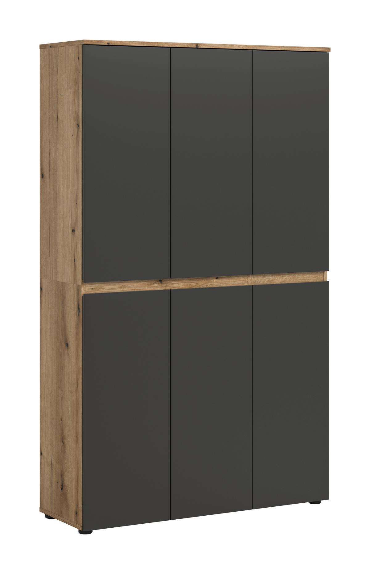 Garderobenschrank Scarpa Anthrazit/eichefarben B: 105cm - Eichefarben/Anthrazit, Design, Holzwerkstoff (105/175/37cm) - Livetastic