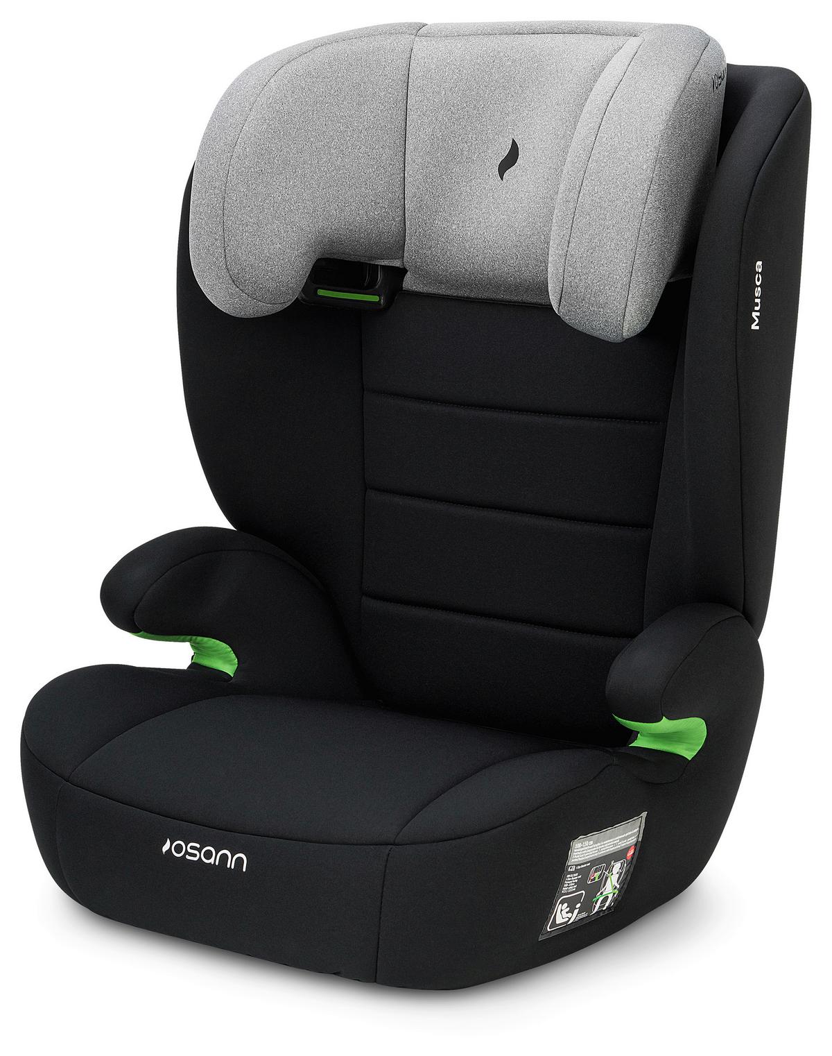 Kinderautositz Musca - Hellgrau/Schwarz, Basics, Kunststoff/Textil (44/55/43cm) - Osann