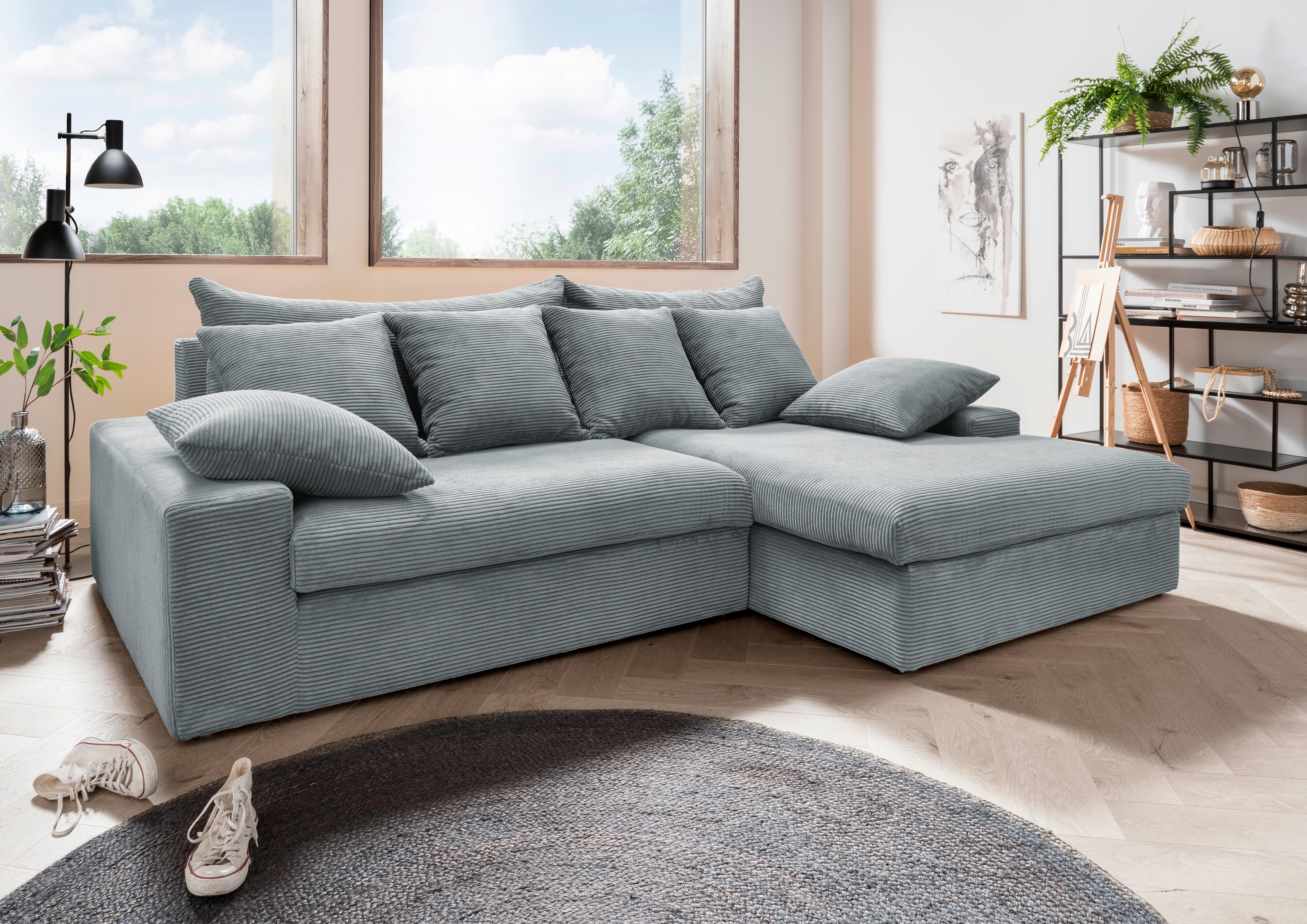 Ecksofa Avellino Hellblau S: 278/200 cm - Schwarz/Hellblau, MODERN, Textil (278/200cm) - Livetastic