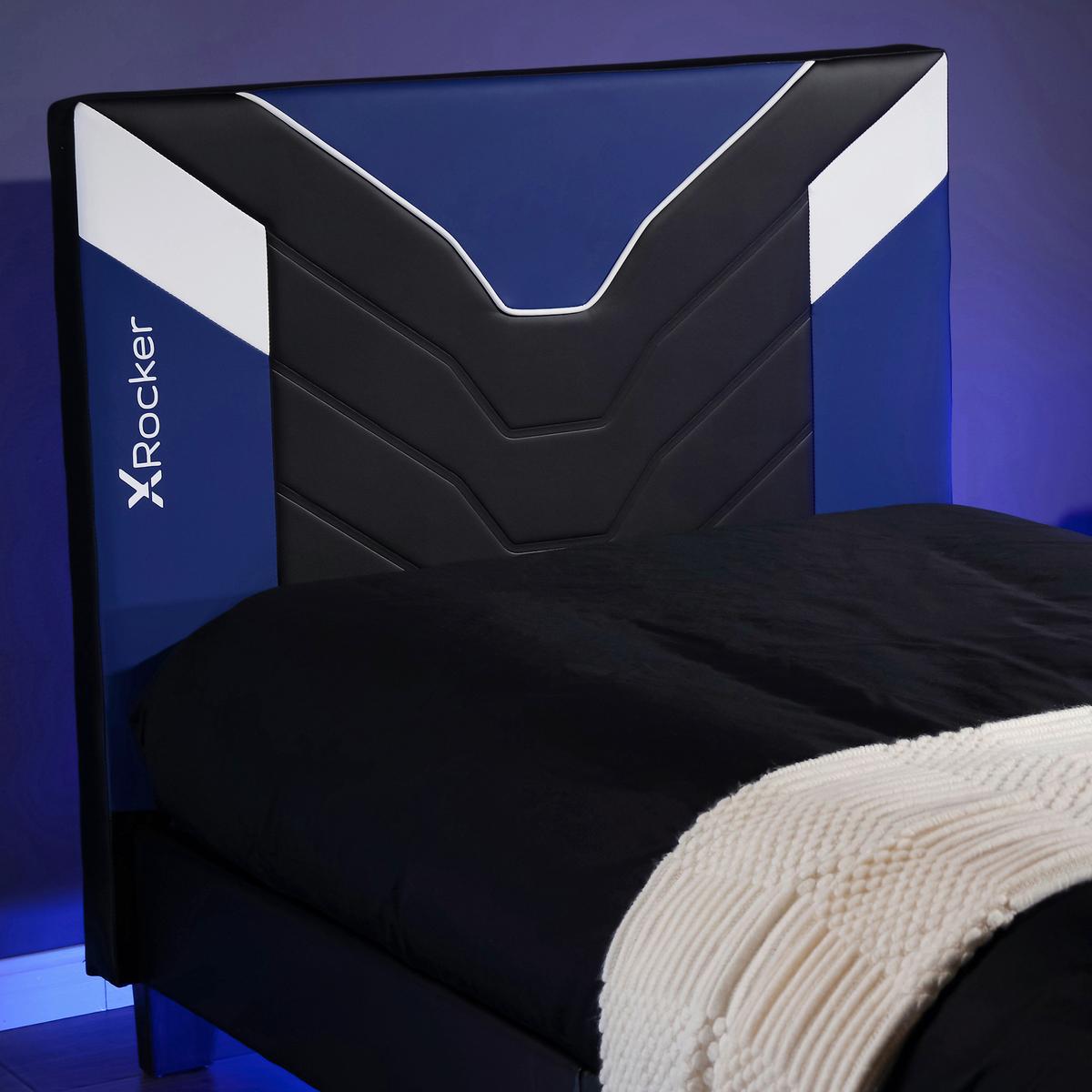 Bett Cerberus - Blau/Schwarz, MODERN, Holzwerkstoff/Kunststoff (90/190cm) - X Rocker