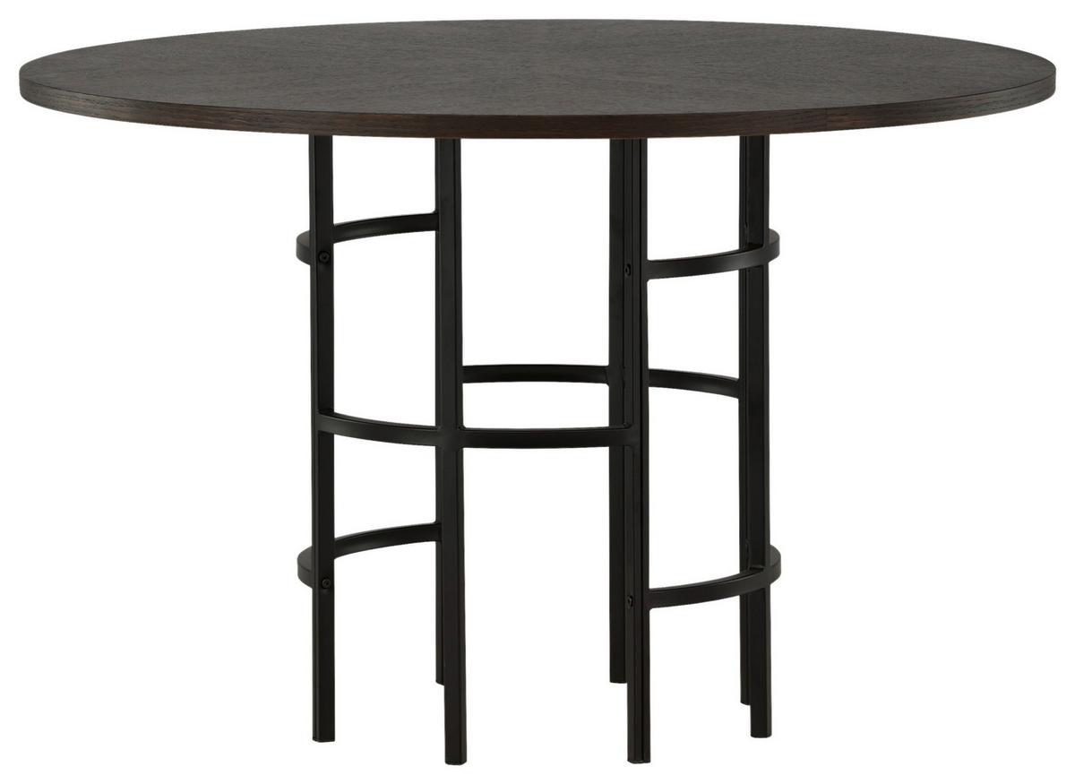 Esstisch Copenhagen - Schwarz/Braun, Design, Holz/Metall (115/115/74cm) - Livetastic