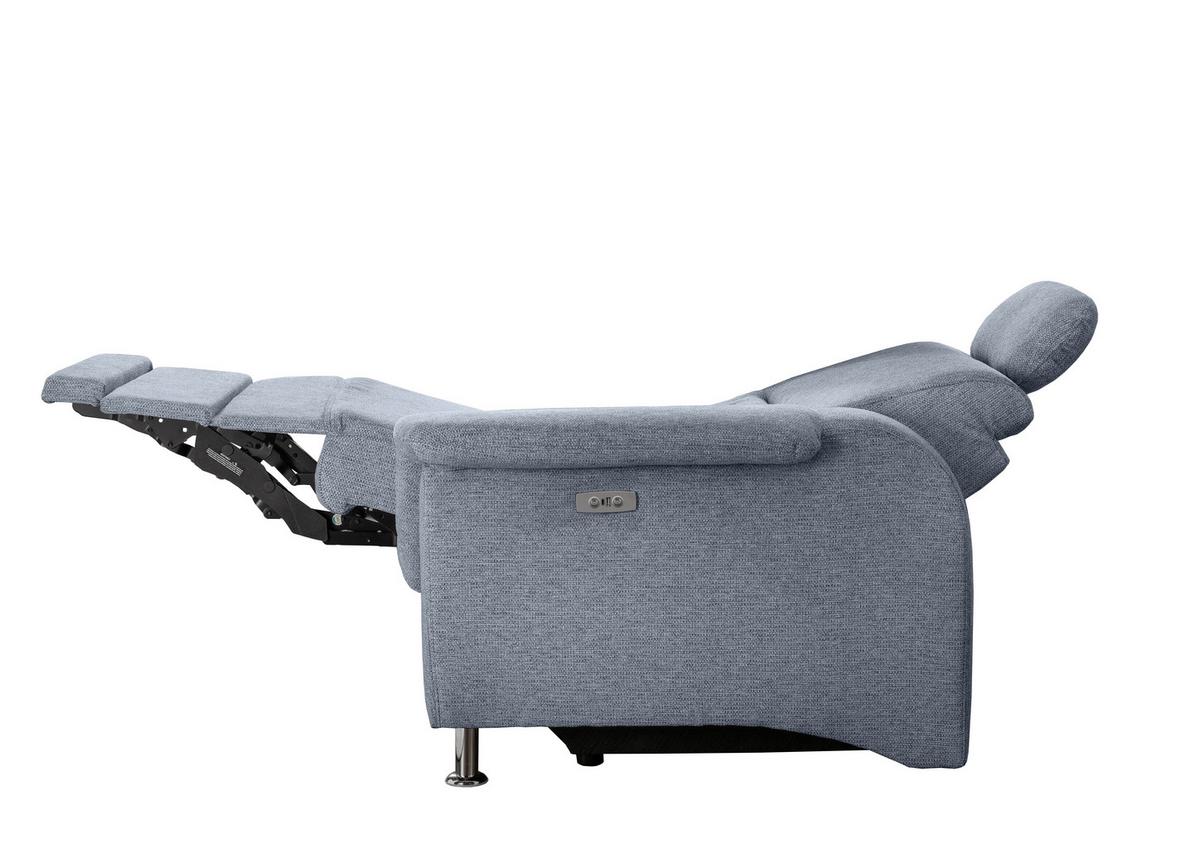 Ecksofa Mit Relaxfunktion Parole Hellblau Chenille - Chromfarben/Hellblau, MODERN, Textil (165/231cm) - Livetastic