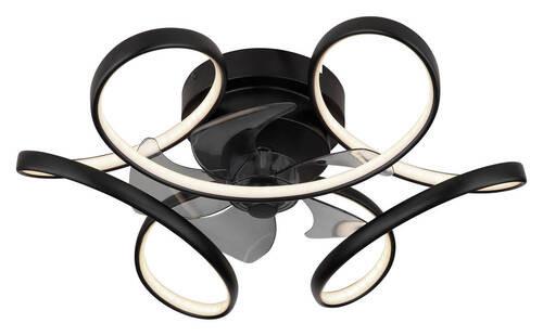 Deckenventilator 03638 - Transparent/Opal, Design, Kunststoff/Metall (56/21cm) - Globo