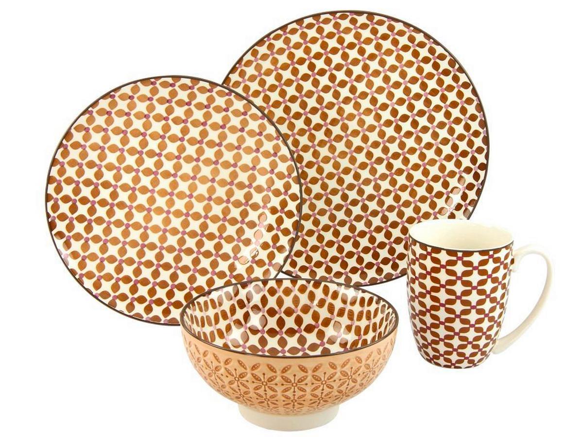 Kombinovaný servis MANDALA, 16-dielna - viacfarebná, Basics, keramika - Creatable