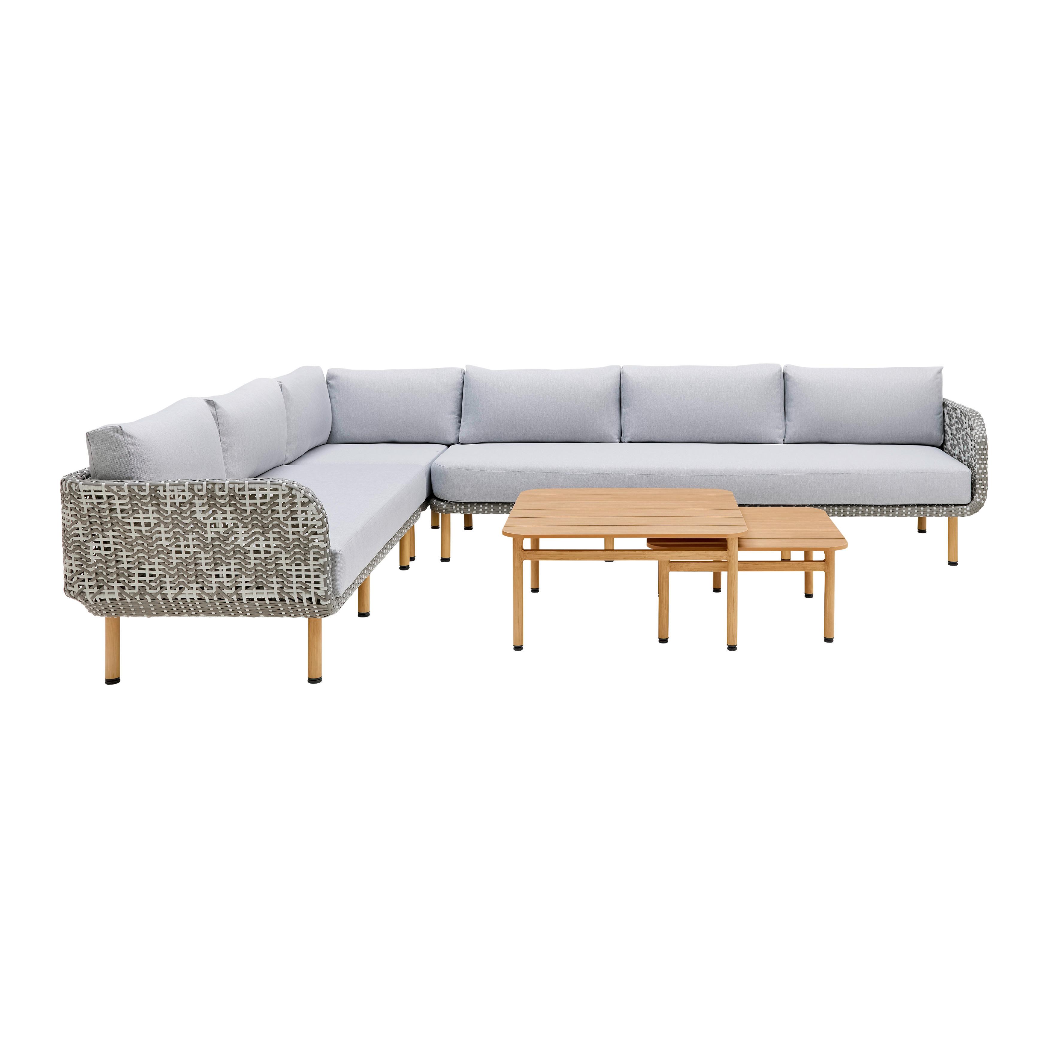 Sedacia Zostava Na Terasu Positano - prírodné farby/sivá, Moderný, kov/textil (75/75cm) - Bessagi Garden