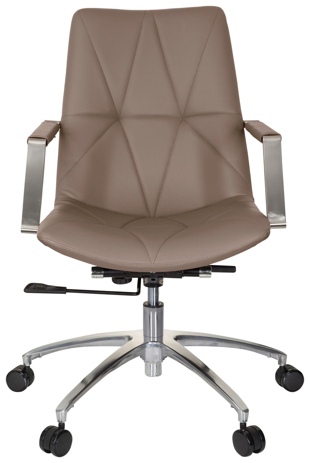 Drehstuhl Saranto Ii Lederlook Cappuccinofarben - Cappuccino, MODERN, Kunststoff/Textil (56/101/73cm) - MID.YOU
