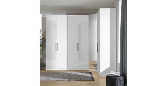 Eckschrank Mit Spiegel 273x182 cm Unit Weiß - Weiß, MODERN, Holzwerkstoff (273,3/242,2/182,2cm) - Ondega