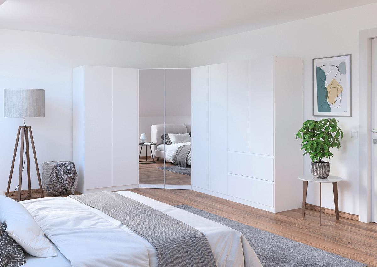 Eckkleiderschrank Costa Weiß B: 208 cm - Weiß, MODERN, Holzwerkstoff (208/197/298cm) - Rauch Möbel