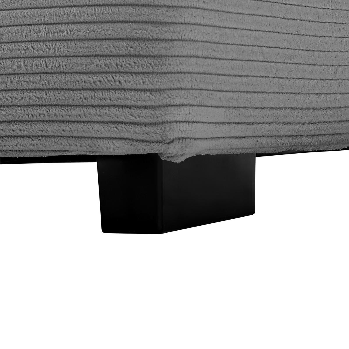 Rohová sedačka PEDRO, pravá, šedý manšestr - šedá/černá, Moderní, textil/plast (300/190cm) - Mömax