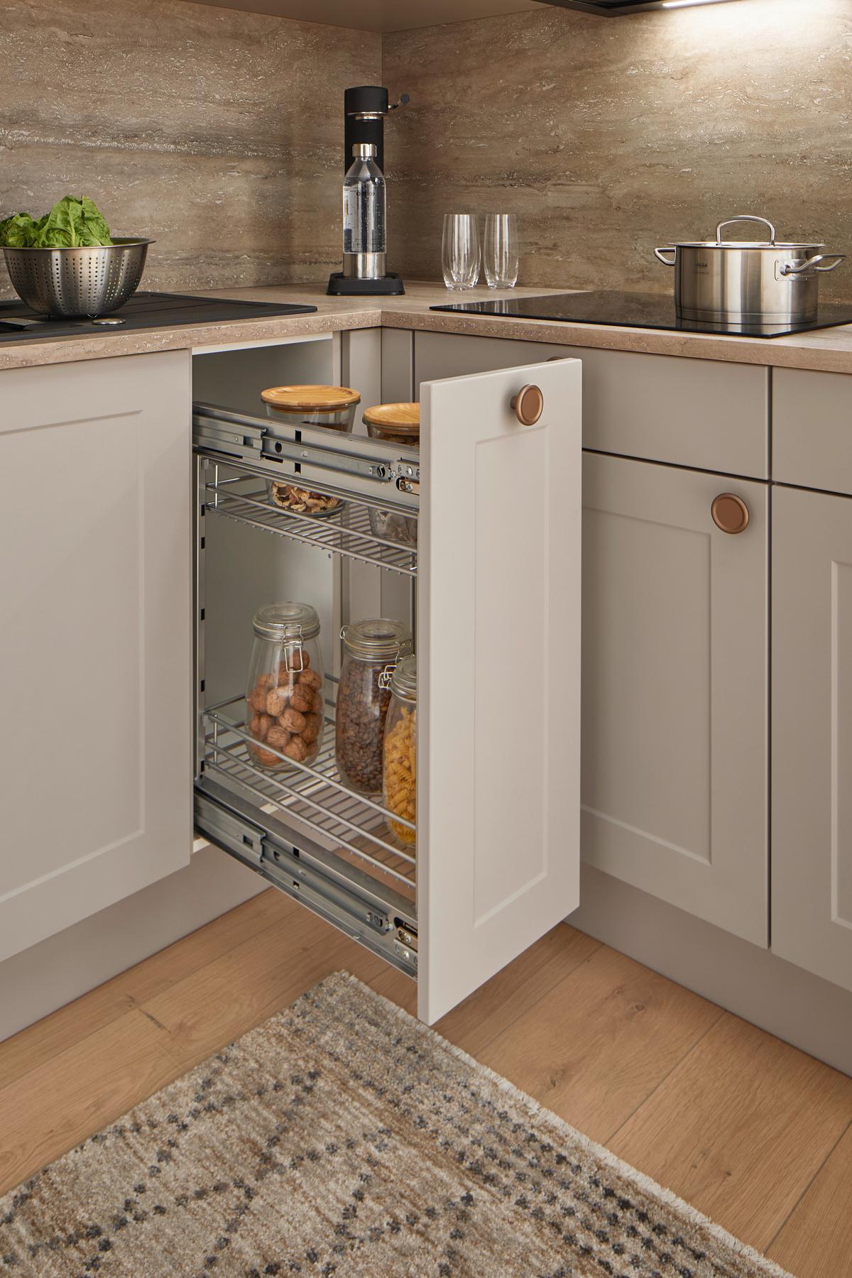 Eckküche Ip 4250 - Hellgrau/Braun, ROMANTIK / LANDHAUS, Holzwerkstoff (276,6/215cm) - Impuls