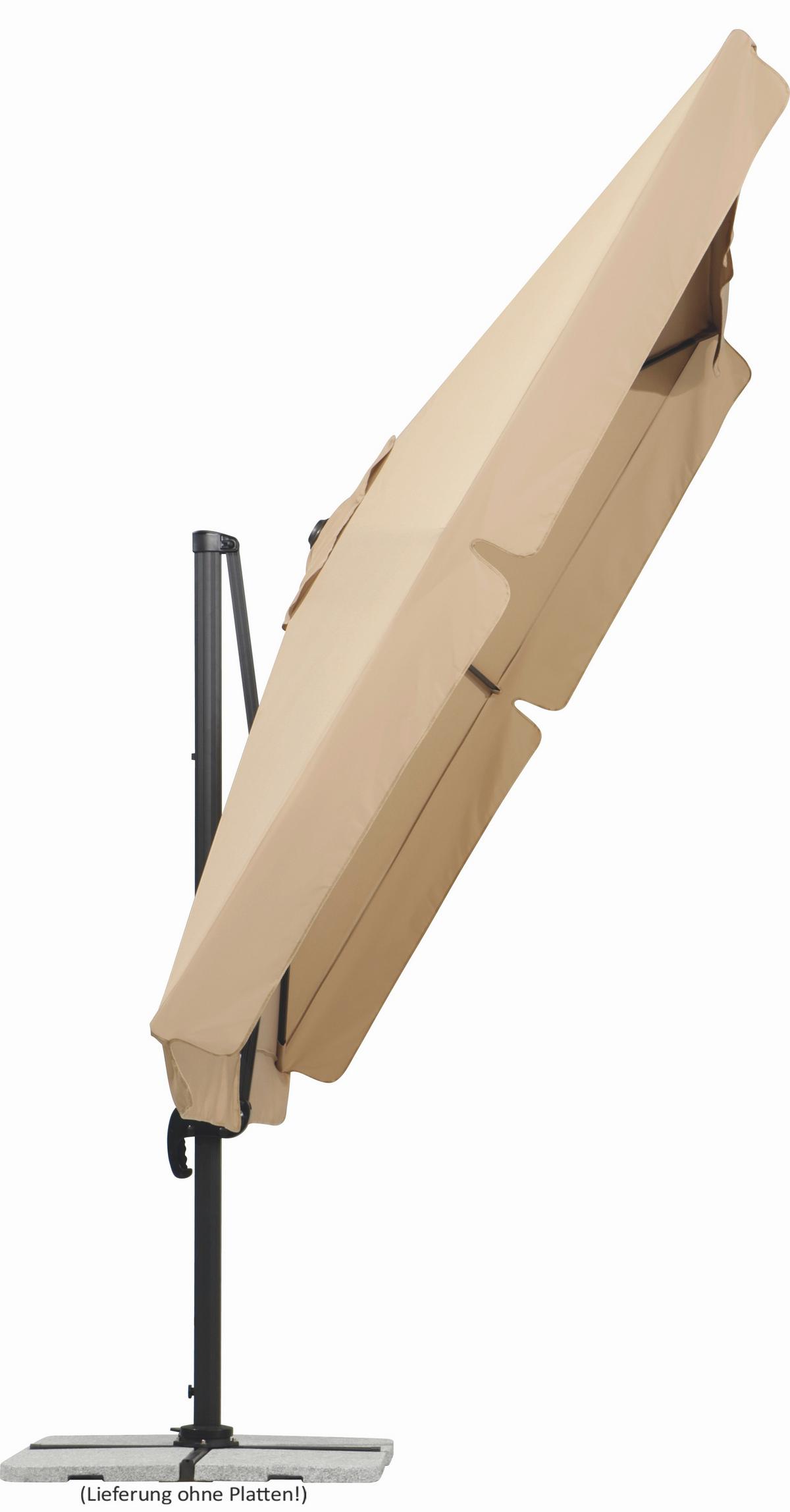 Ampelschirm Rhodos Bxhxt: 359x273x300 Cm Naturfarben - Anthrazit/Naturfarben, Basics, Textil/Metall (359/273/300cm) - Schneider