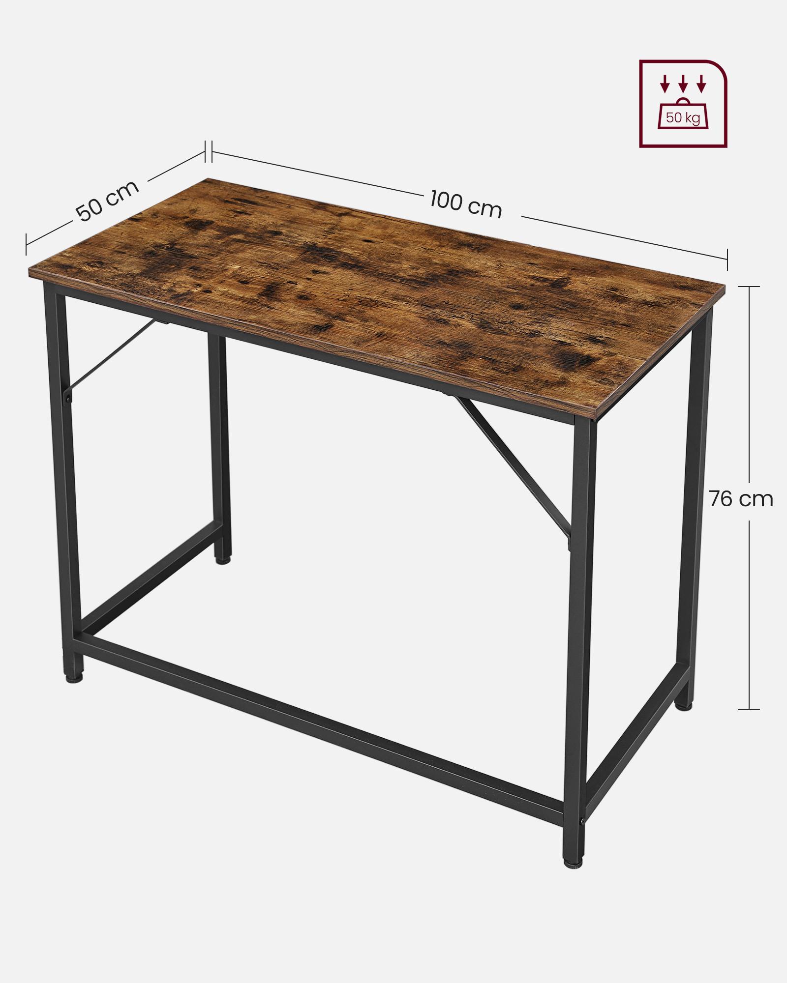 Computertisch Schwarz, Dunkelbraun B: 100 Cm - Dunkelbraun/Schwarz, Trend, Holzwerkstoff/Metall (100/75,5/50cm) - MID.YOU