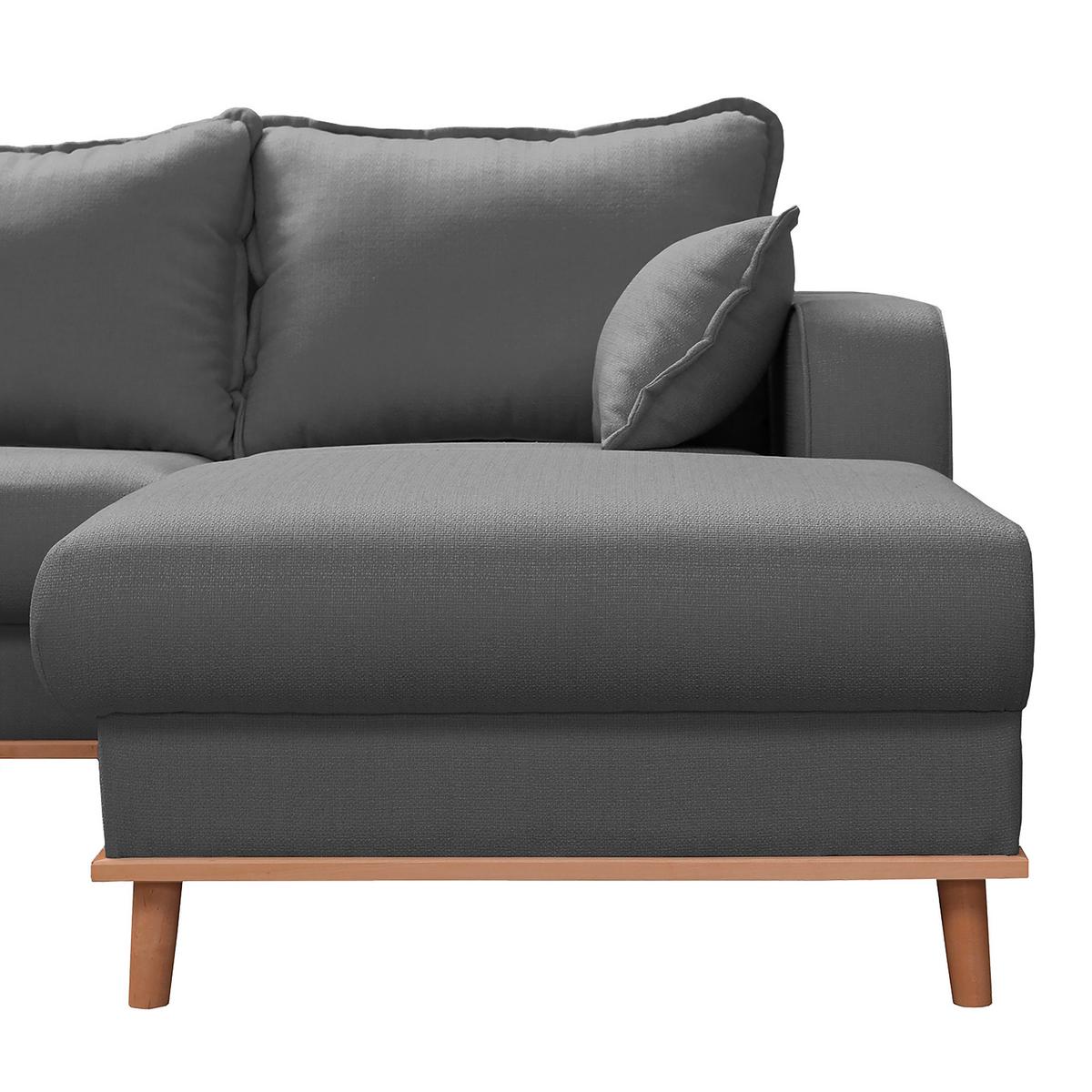 Wohnlandschaft Beata Grau U: 167x296x170 Cm - Wengefarben/Grau, Design, Textil (167/296/170cm) - Livetastic