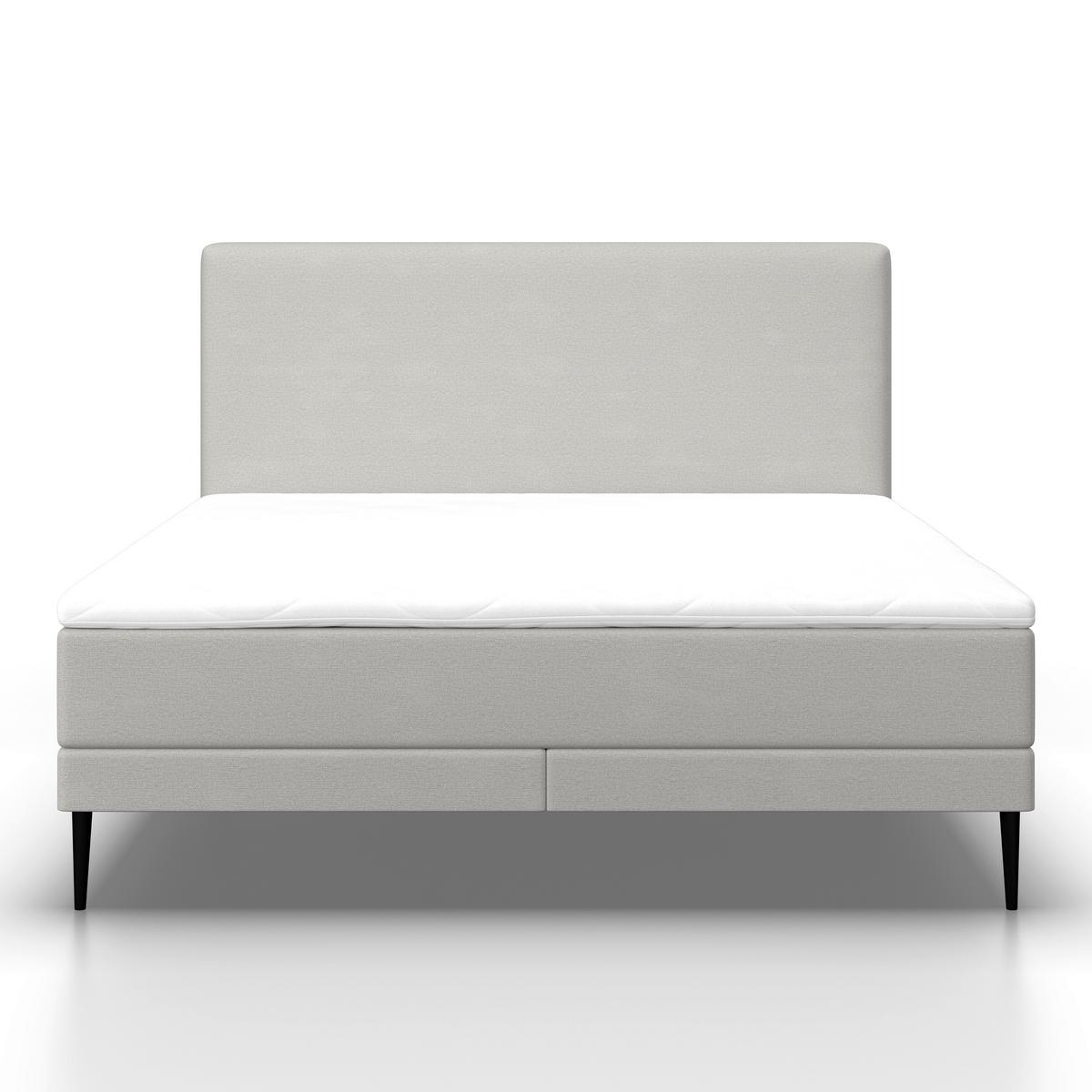 Boxspringová postel NEVADA 160x200, světle šedá - černá/světle šedá, Moderní, kov/dřevo (160/200cm) - Bessagi
