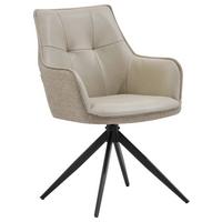 Armlehnstuhl Ion Schwarz/Taupe B: 58 cm - Taupe/Schwarz, MODERN, Holz/Textil (58/87/61,5cm) - Livetastic