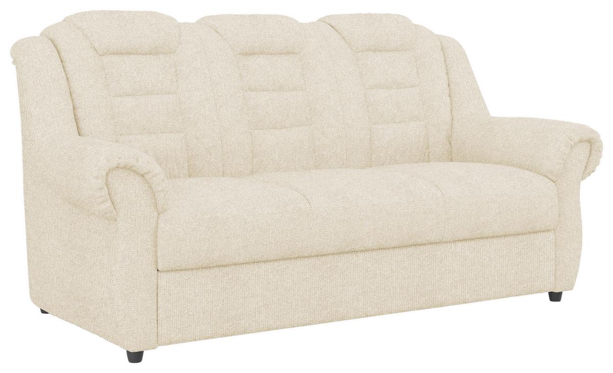 Sitzgarnitur 3-tlg. Boston Creme Chenille - Creme/Schwarz, KONVENTIONELL, Textil - Livetastic