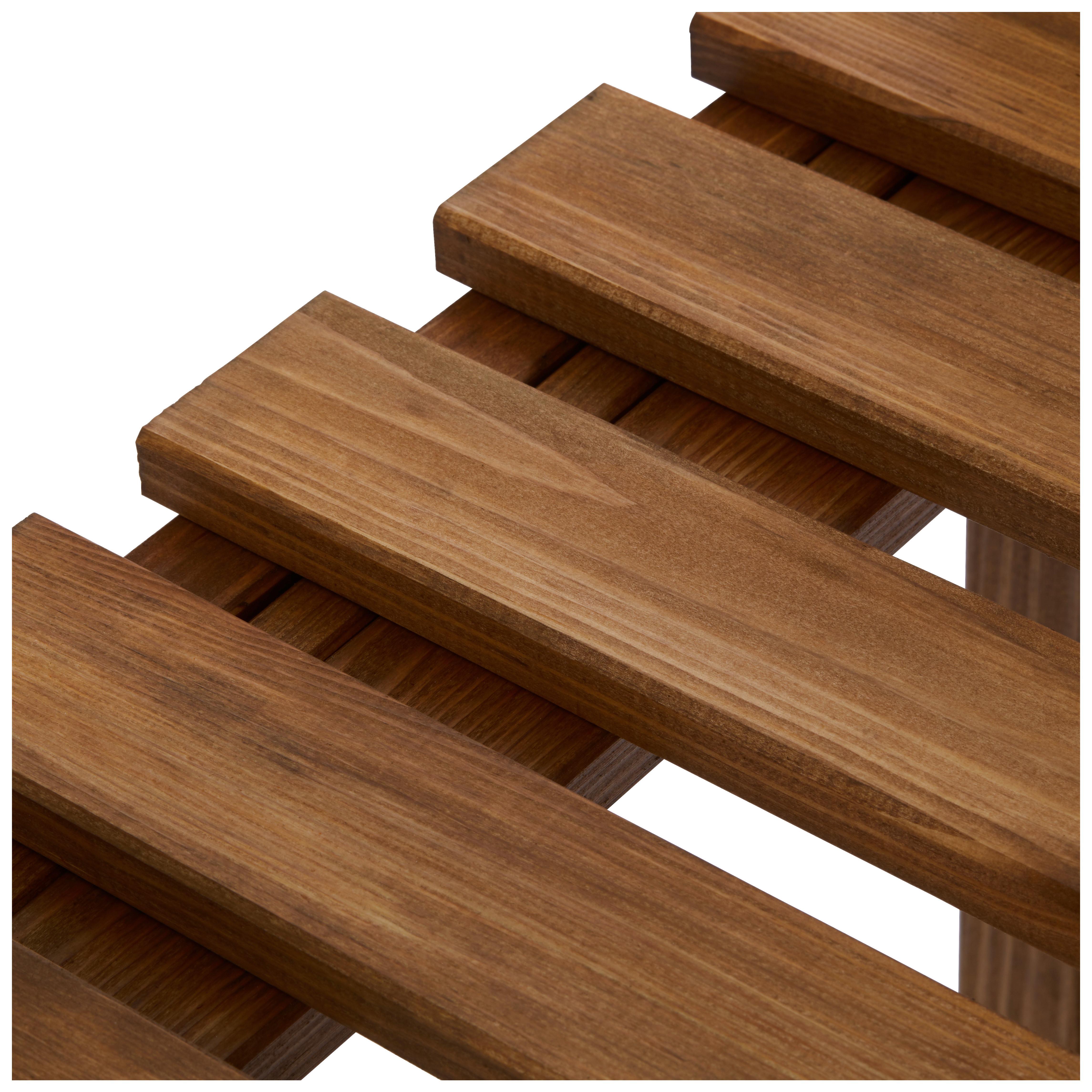 Pflanztisch Holz mit Ablage L/B/H: 78/32/94 cm - Braun, KONVENTIONELL, Holz/Metall (78/94/38cm)