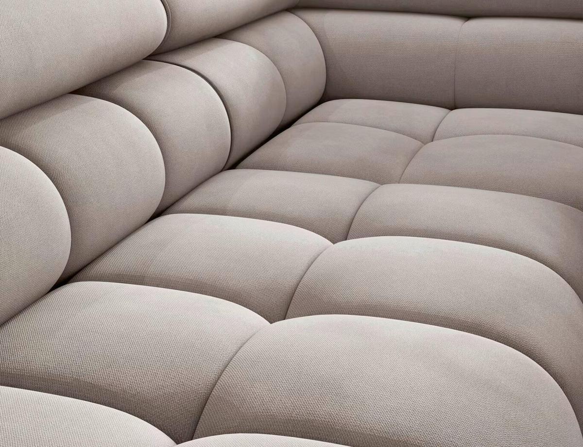 Ecksofa Ferucce Beige S: 200x276 Cm - Beige/Schwarz, Design, Textil (200/276cm) - MID.YOU