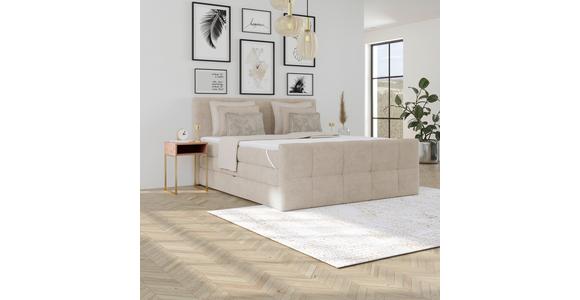 Boxspringbett mit Topper mit Bettkasten 180x200 cm Medino - Beige, KONVENTIONELL, Holz/Holzwerkstoff (180/200cm) - Luca Bessoni