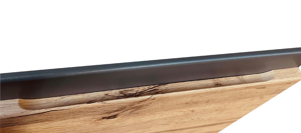 Küchenzeile Turin ohne Geräte B: 330 cm Graphit/Eiche Dekor - Eiche Wotan/Graphitfarben, Design, Holzwerkstoff (330cm) - Held