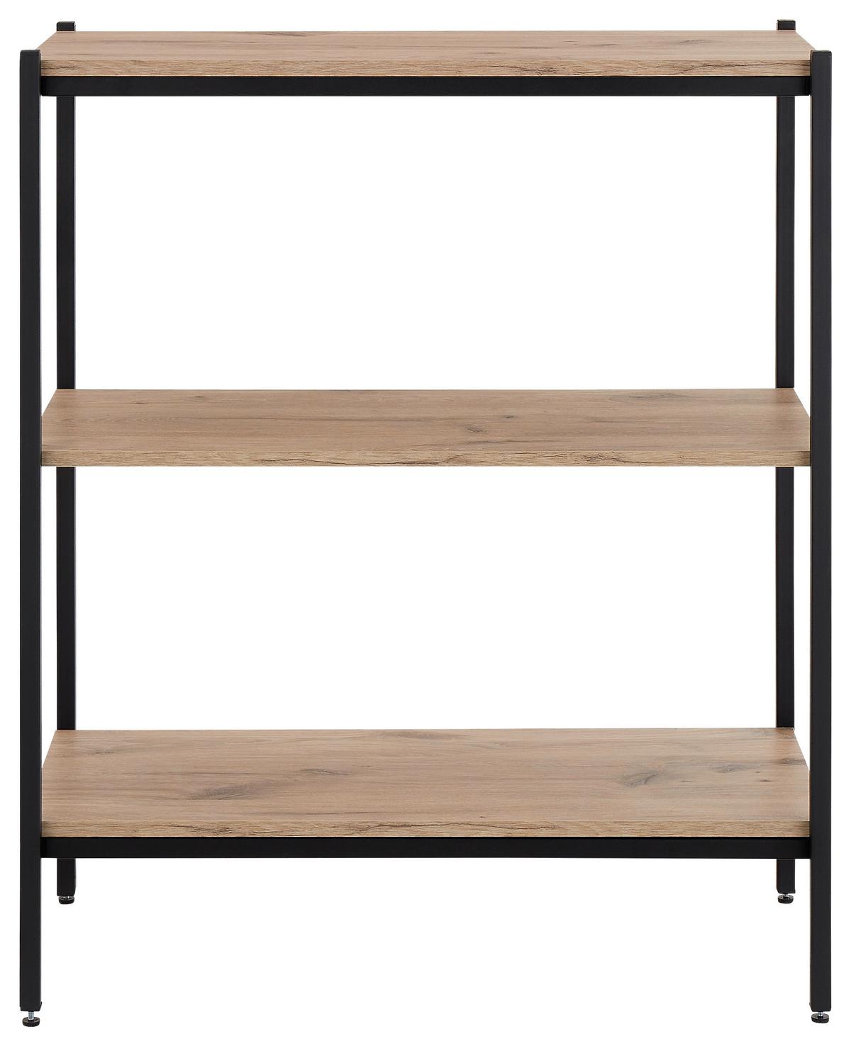 REGÁL RACK - čierna/farba duba, Basics, kov/kompozitné drevo (80/95/40cm) - P & B