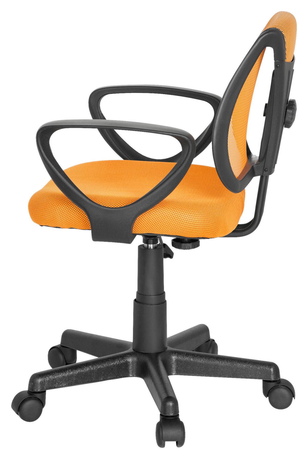 Jugenddrehstuhl Kiddy Cd Orange - Schwarz/Orange, Basics, Kunststoff (58/75-92/45cm) - MID.YOU