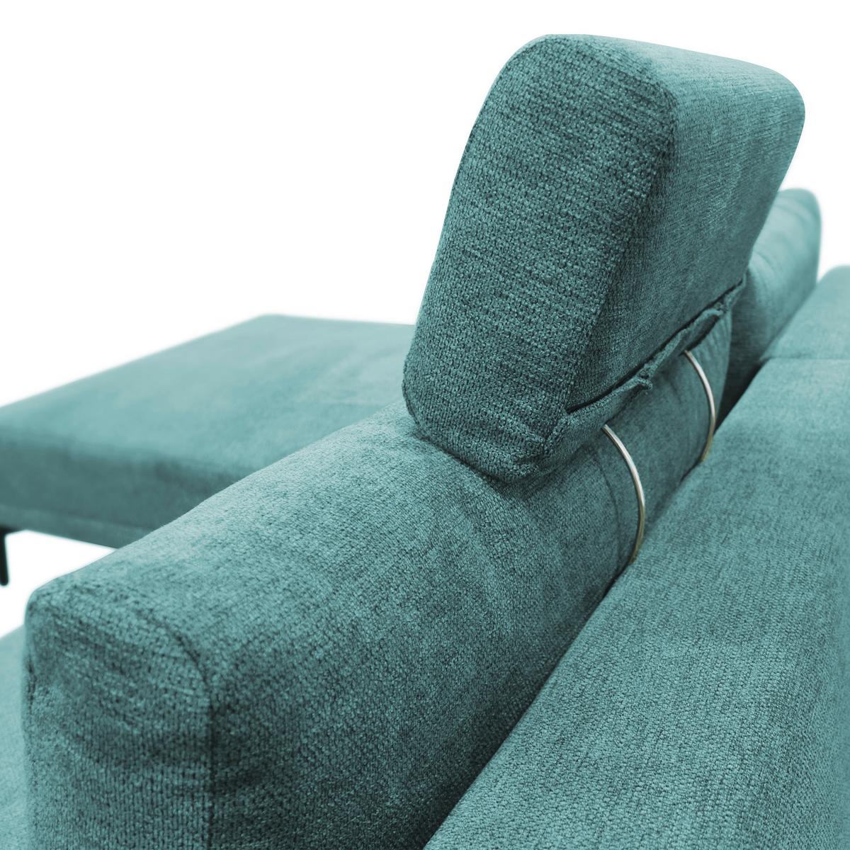 Ecksofa Mit Bettkasten Lagacy 192x260 Cm Webstoff Mintgrün - Schwarz/Mintgrün, Design, Textil (192/260cm) - MID.YOU