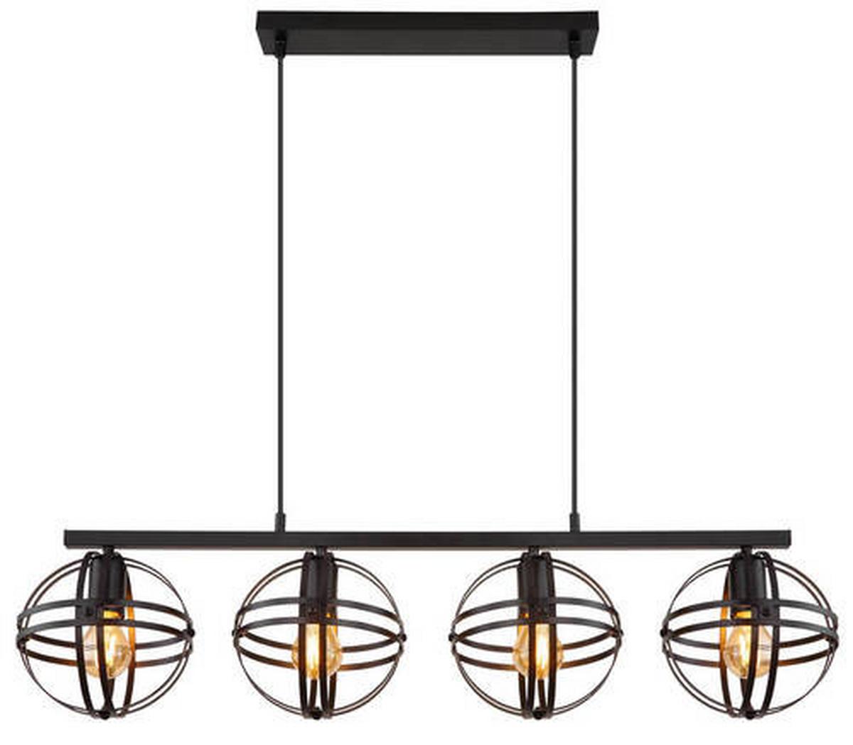 Hängeleuchte 15639-4h1 - Schwarz, Trend, Kunststoff/Metall (95/20/120cm) - Globo