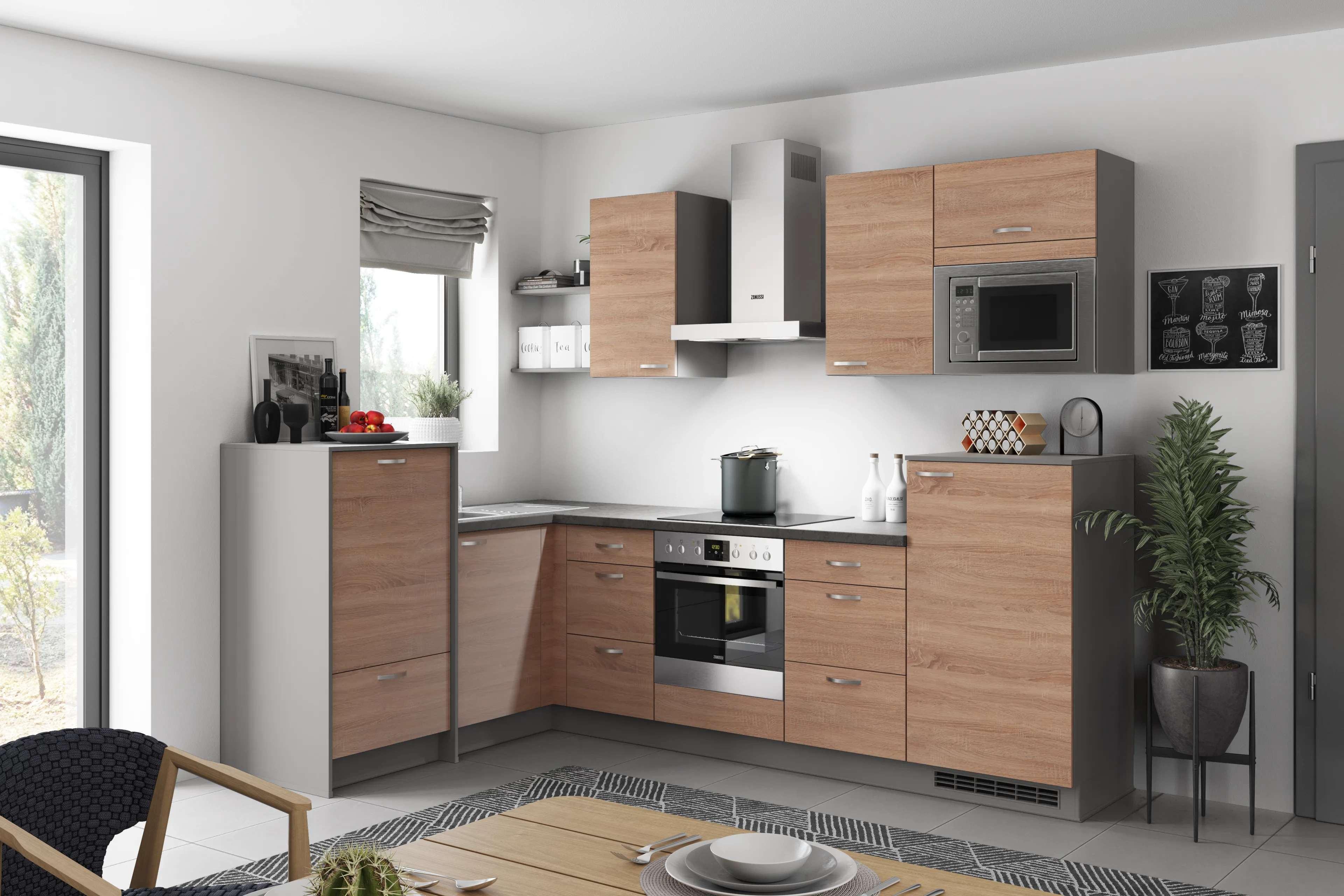 Eckküche Plan - Eichefarben/Anthrazit, MODERN, Holzwerkstoff (178/280cm) - Express